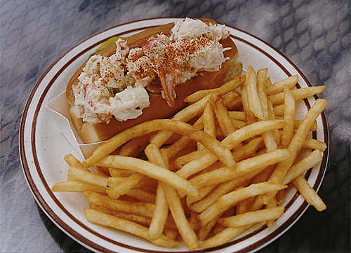 Lobster roll from Barnacle Billy's Etc