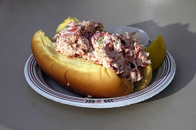 Lobster roll at the Clam Bar in Amagansett, New York