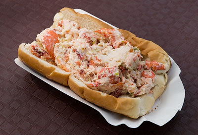 Lobster roll at Cove Fish Market in Mystic, 2007