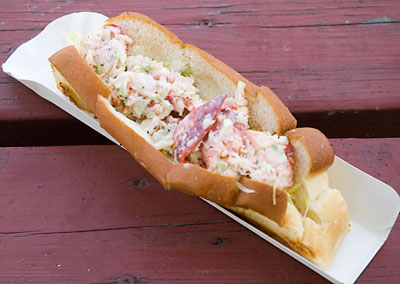 Lobster roll at the Sea View Snack Bar in Mystic
