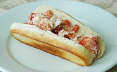 Lobster roll made with Clearwater lobster