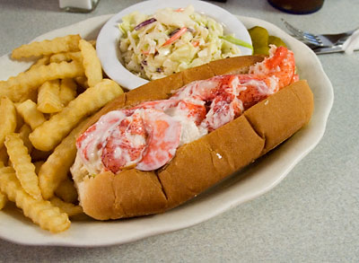The lobster roll at Becky's Diner, Portland