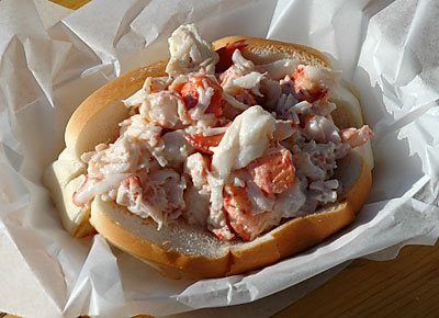 The lobster roll at Boothbay Lobster Wharf