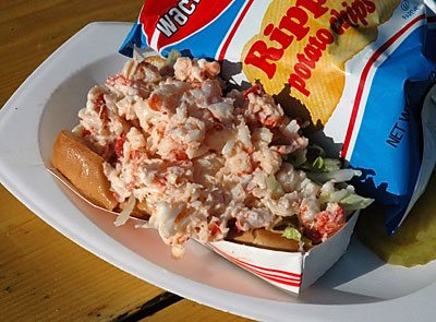 The lobster roll at Shaw’s Fish and Lobster Wharf