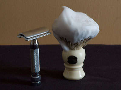 Merkur Hefty Classic razor and Vulfix shaving brush